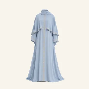 Abito abaya da donna in un pezzo con stampa dorata