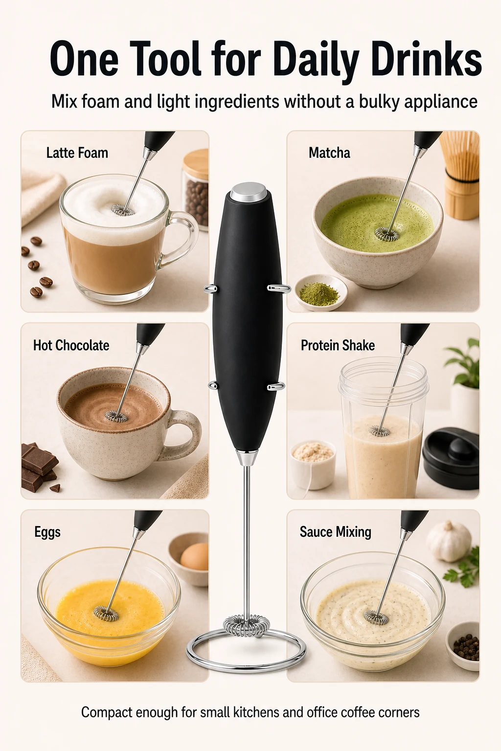 Montalatte USB Portatile per Caffè e Matcha materiale e struttura