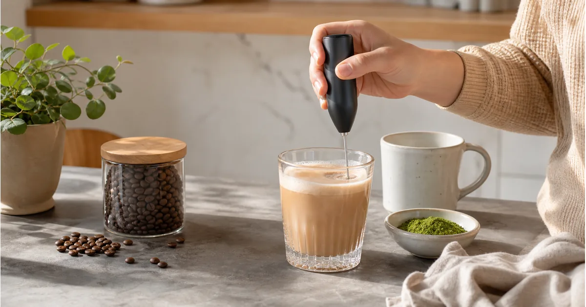 Guide du mousseur à lait manuel pour café, matcha et petites boissons