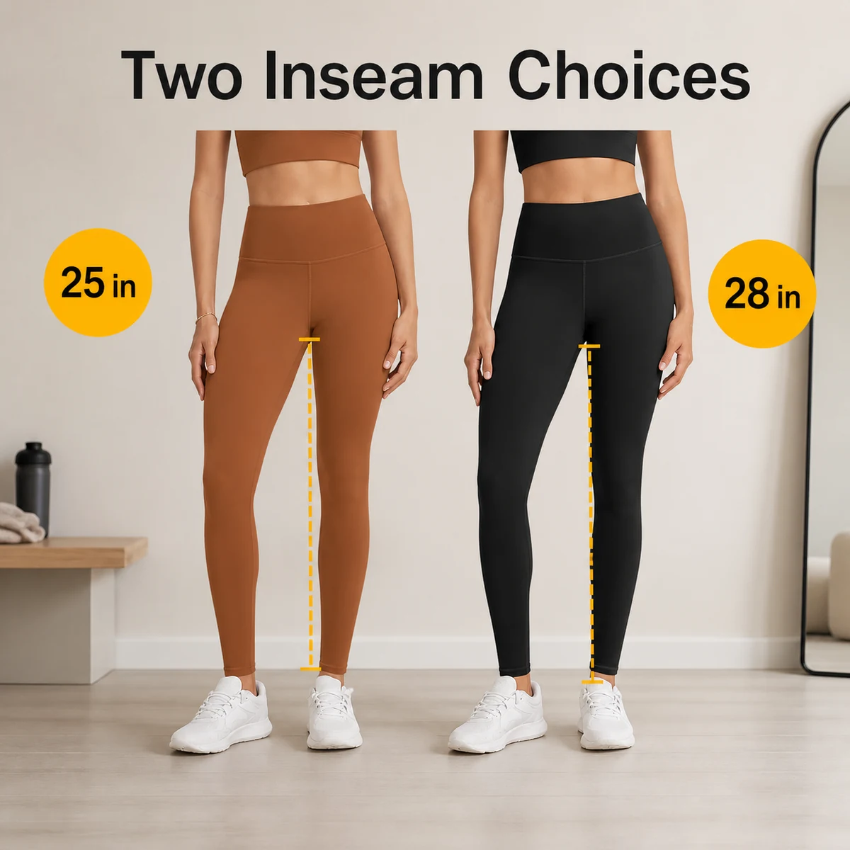 Size or use detail for Women's High Waist 2-Pack Workout Leggings with Inner Pocket
