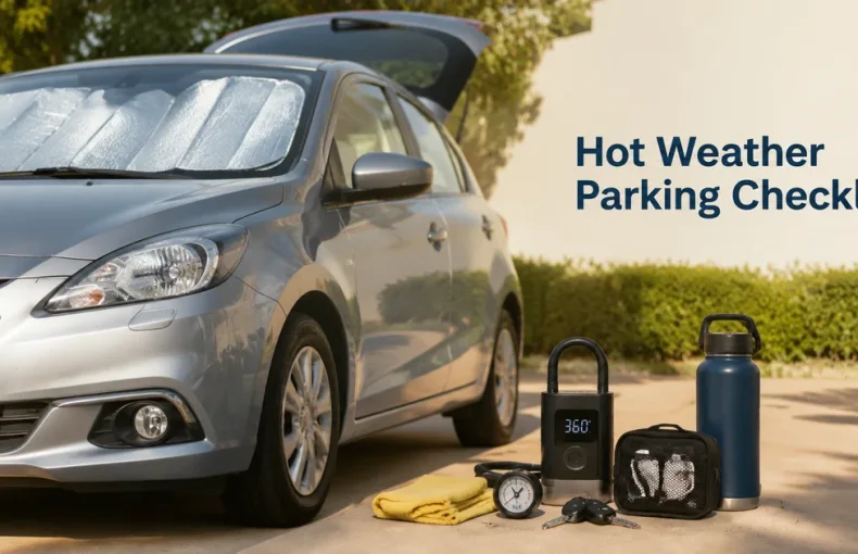 Checklist para estacionar no calor: para-sol, pressão dos pneus e itens prontos