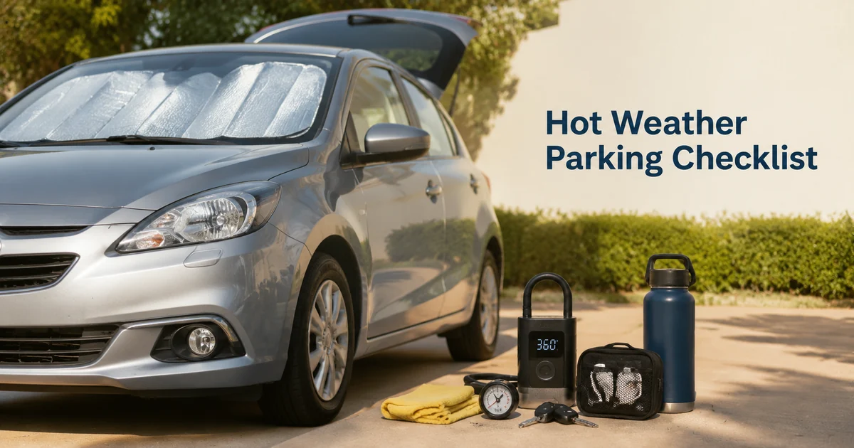 Checklist para estacionar no calor: para-sol, pressão dos pneus e itens prontos