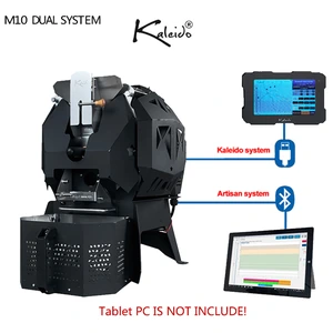 Scheda originale dell’opzione M10 nera con tostatrice, pannello Kaleido e illustrazione separata di un computer-tablet