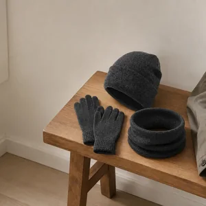 Knitted Winter Hat Gloves Neck Warmer Set Guide for Cold Commutes and Outdoor Walks