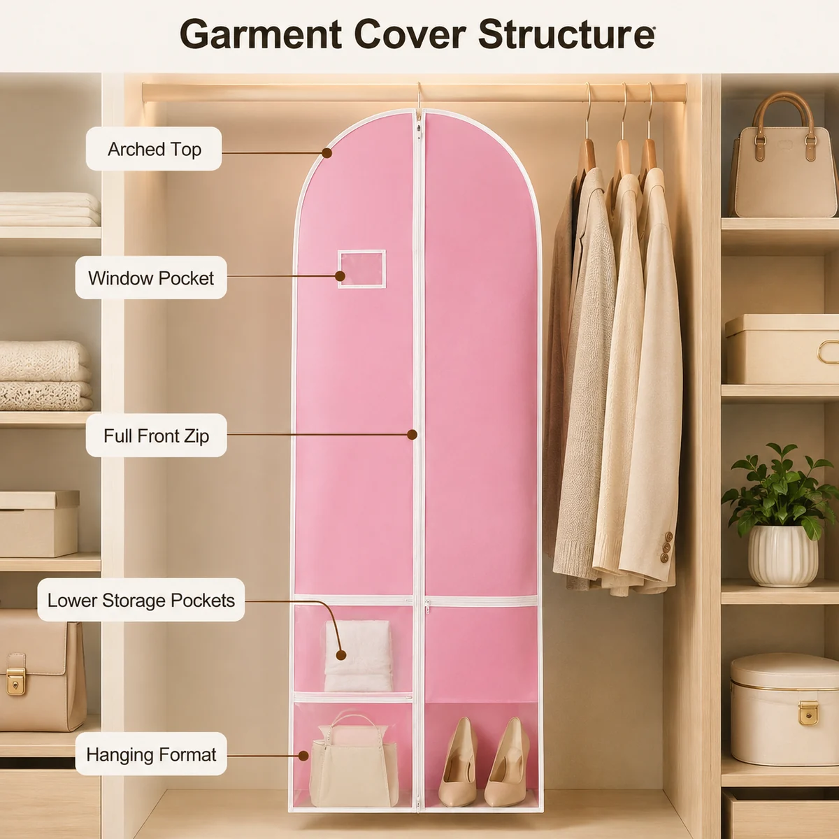 Imagem de detalhe para Capa roupas grande para vestidos e ternos longos
