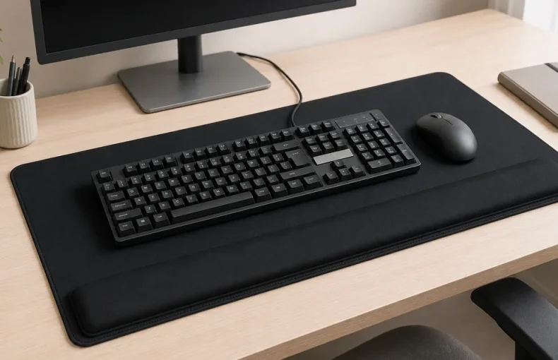 Grand repose-poignet clavier et souris: guide bureau et dimensions