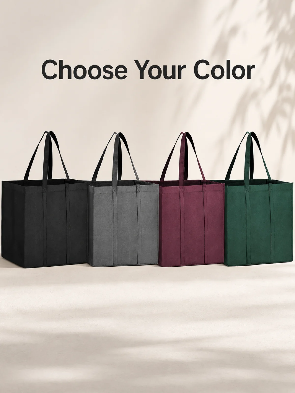 Choix noir gris rouge vin et vert pour sac cabas nonwoven