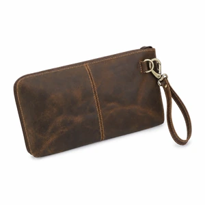 Men's Leather Wristlet Clutch Bag with 6 Card Slots