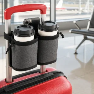 Porte-gobelet pour valise: boissons à l’aéroport et mains libres