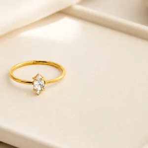Marquise Stone Stainless Steel Ring: Seven Colors and Size 6-9 Guide