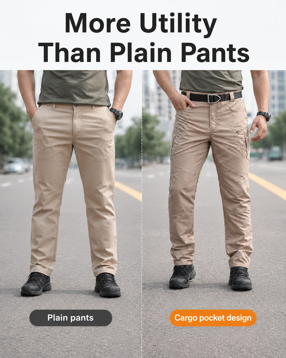 Everyday use scene for Men's Reinforced Knee Cargo Work Pants for Outdoor Hiking