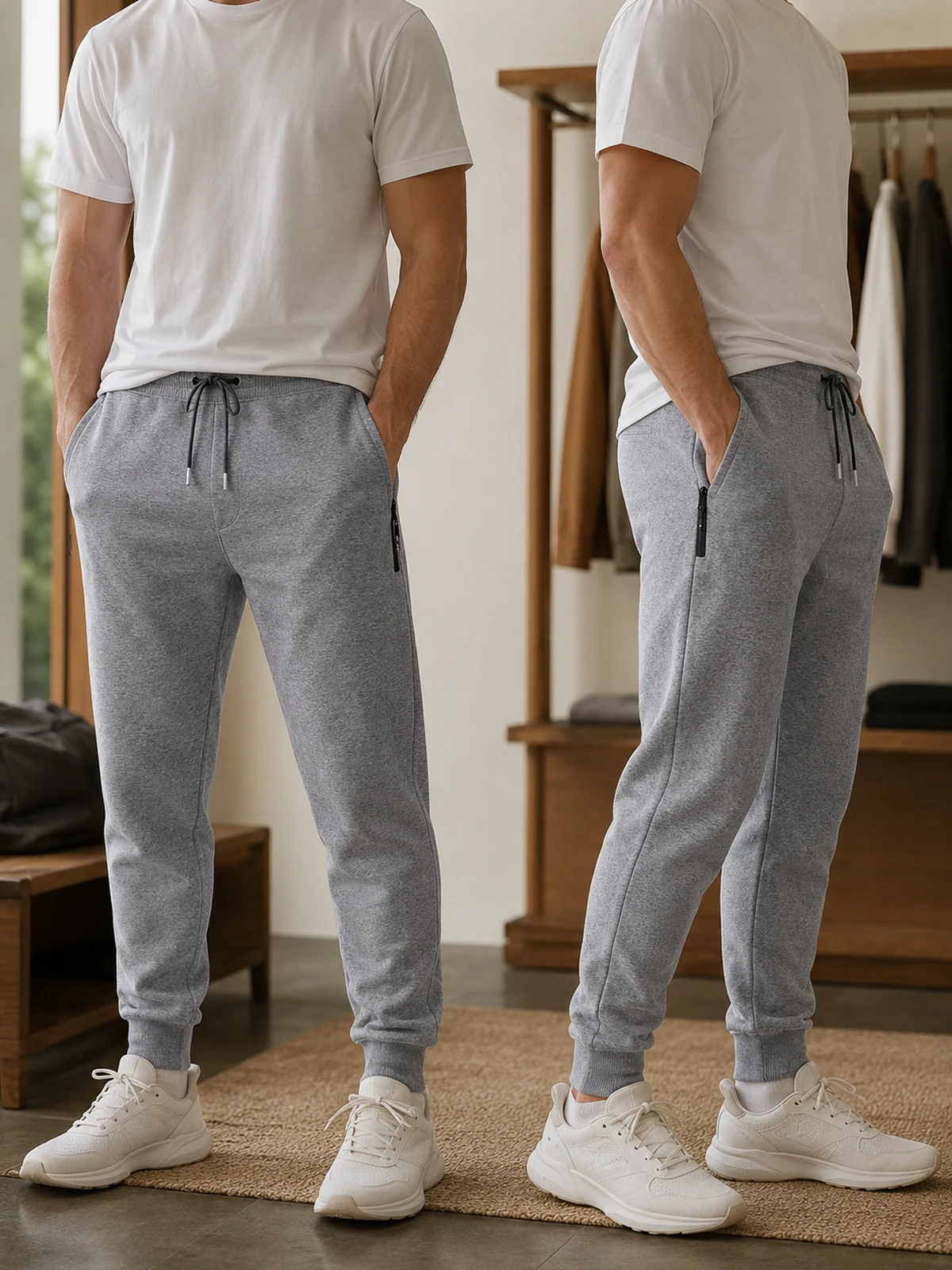 Image de détail pour Jogging homme en molleton melange coton pour un usage quotidien