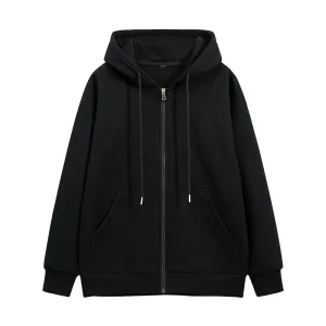 Felpa uomo in cotone fleece con zip, tinta unita regular fit