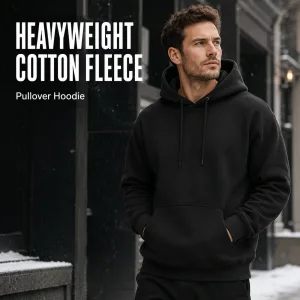 Sudadera Hombre Algodon Fleece Pesado con Capucha