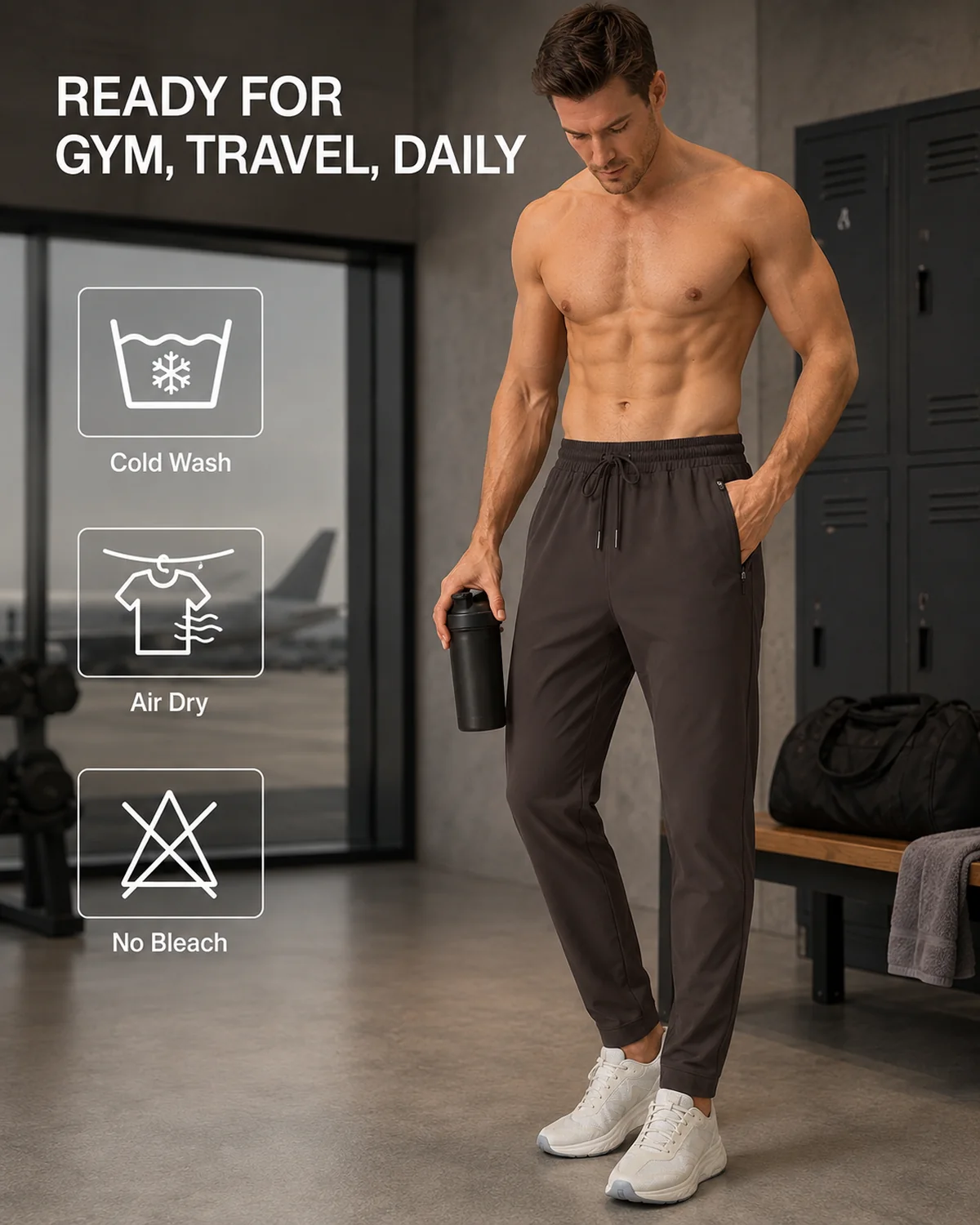 Pre-purchase check for Men's Lightweight Jogger Pants with Zip Pockets