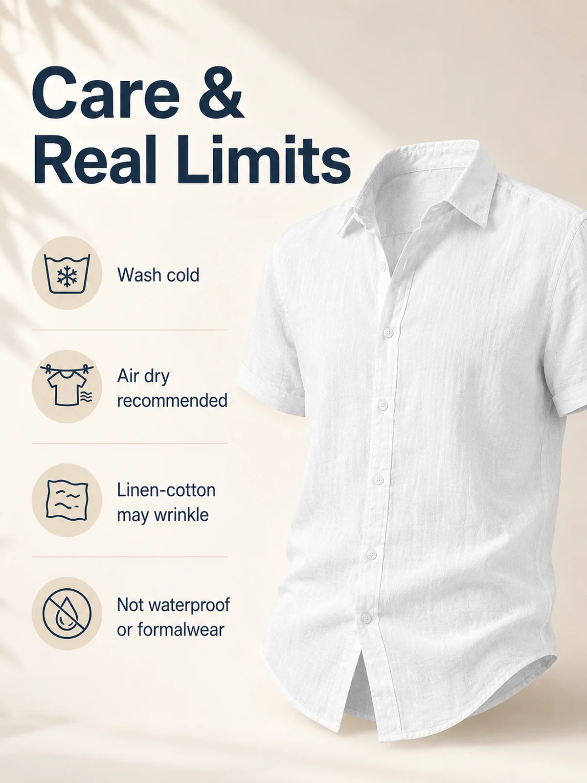 Controllo prima dell’acquisto per Camicia uomo lino cotone manica corta estiva per uso quotidiano