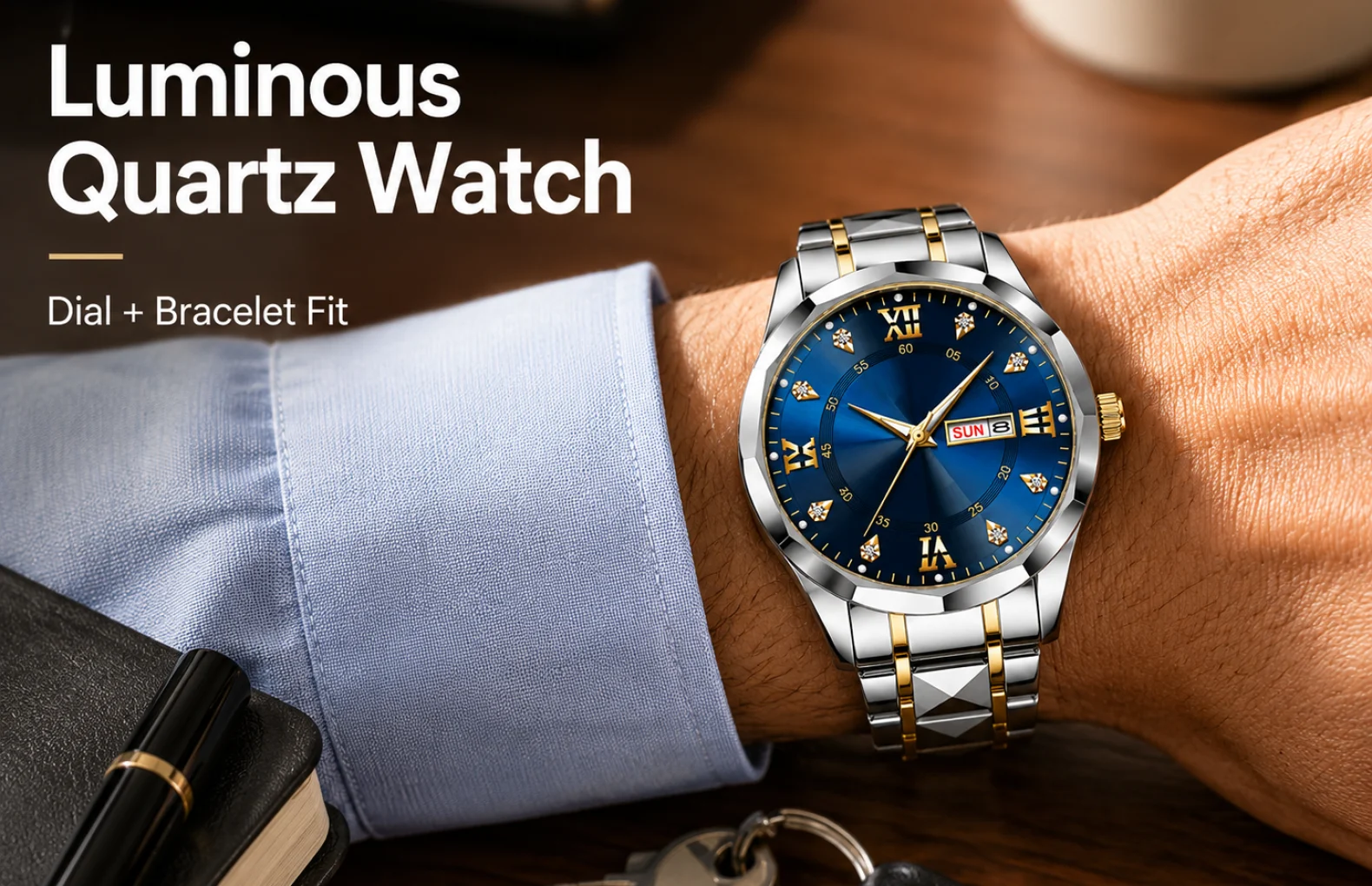 Men's Luminous Quartz Watch Guide: Dial Details, Bracelet Fit and Daily Wear