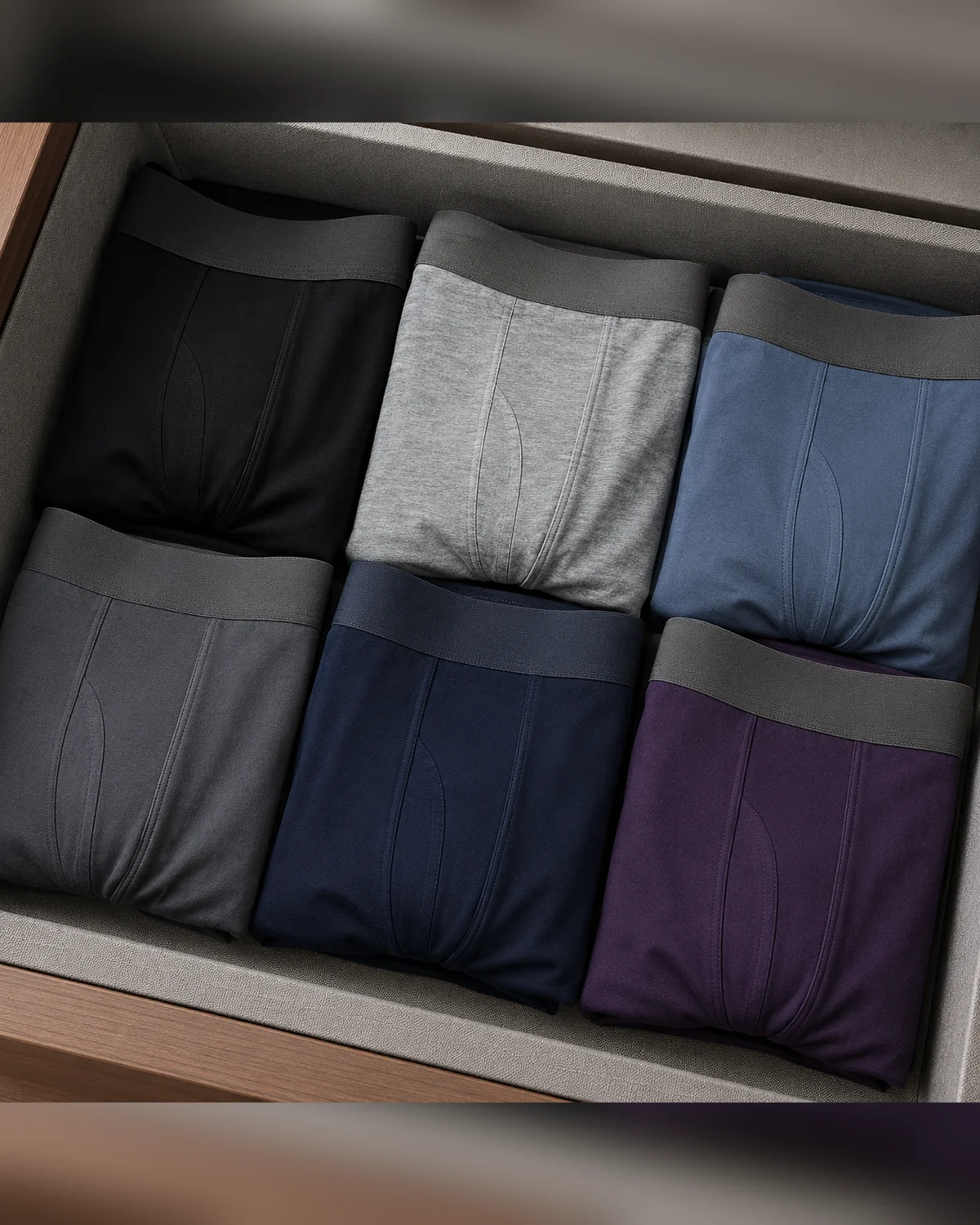 Detalhe de material e estrutura para Boxer masculino seamless em rayon e spandex para uso diário