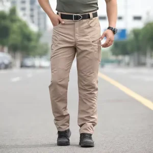 Men's Reinforced Knee Cargo Work Pants for Outdoor Hiking