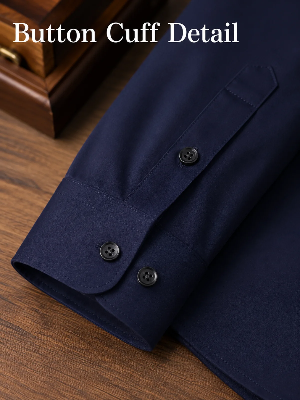 Botones frontales y puno en camisa casual para hombre