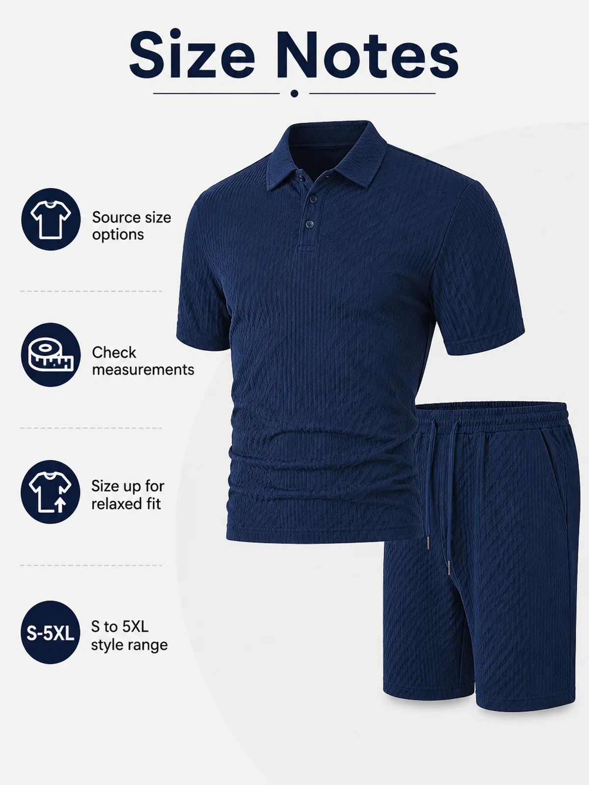 Scène d’usage quotidien pour Ensemble homme polo texture et short pour un usage quotidien