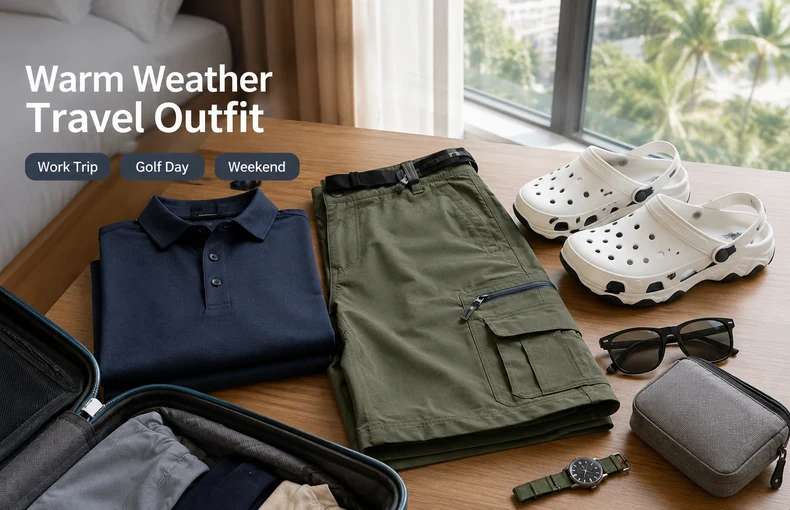 Abbigliamento da viaggio uomo per clima caldo: lavoro, golf e weekend