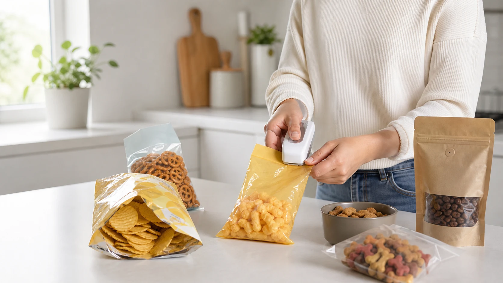 Comment utiliser une mini scelleuse pour garder les snacks frais