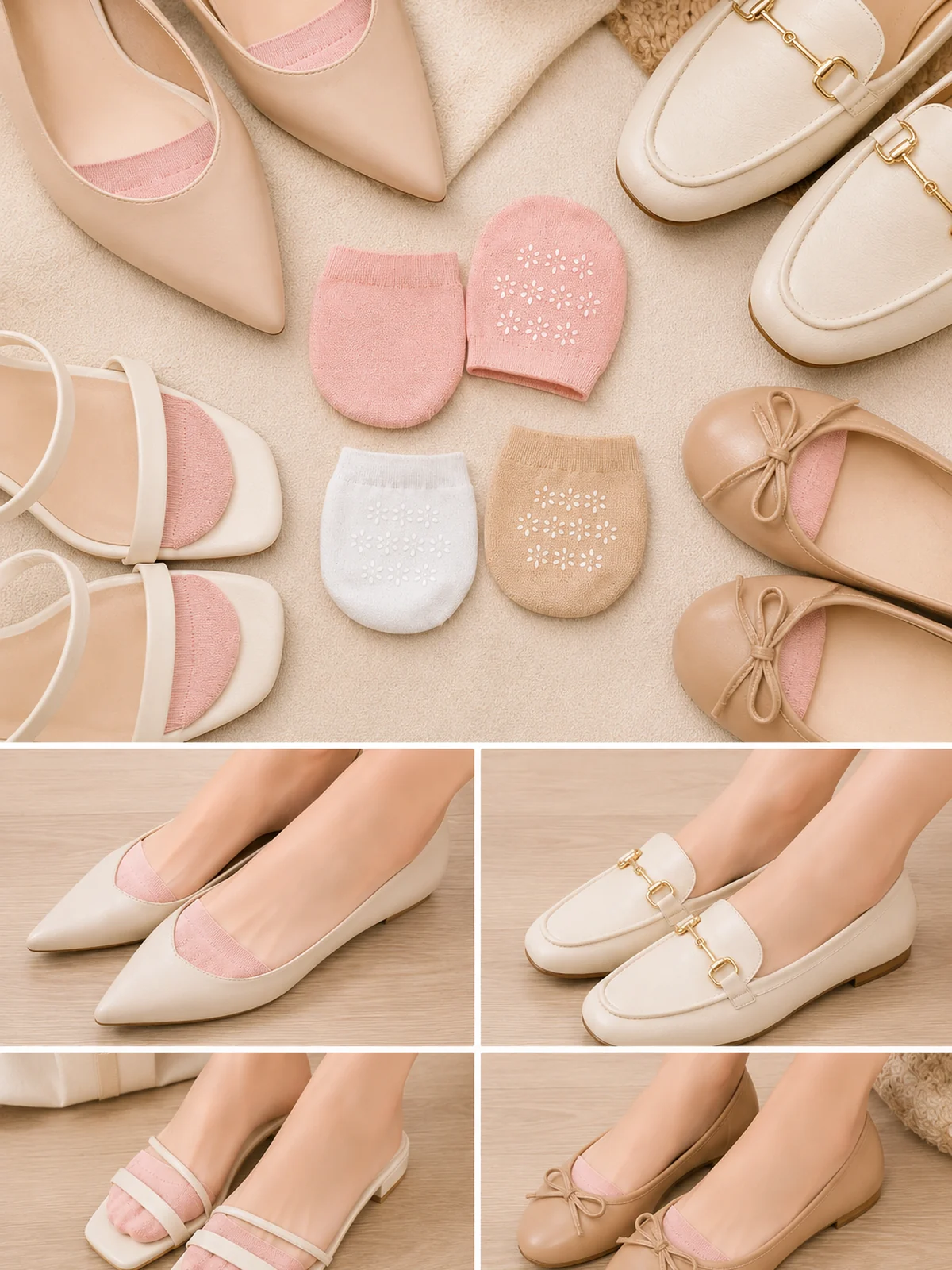 Détail de taille ou d’usage pour Chaussettes Invisibles d'Avant-Pied Femme avec Grip Silicone