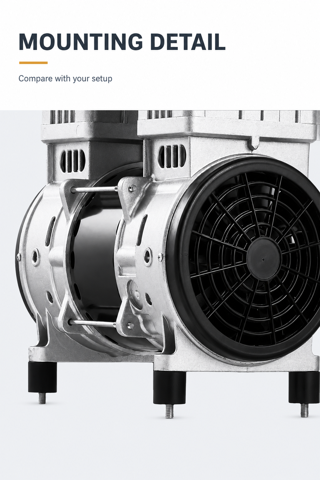 Mounting-foot detail for comparing the pump assembly with an existing setup