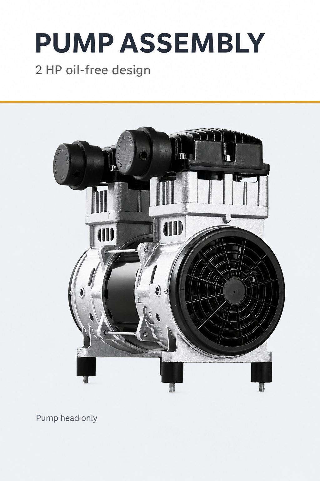 Infographic identifying the pump motor assembly as a compressor component