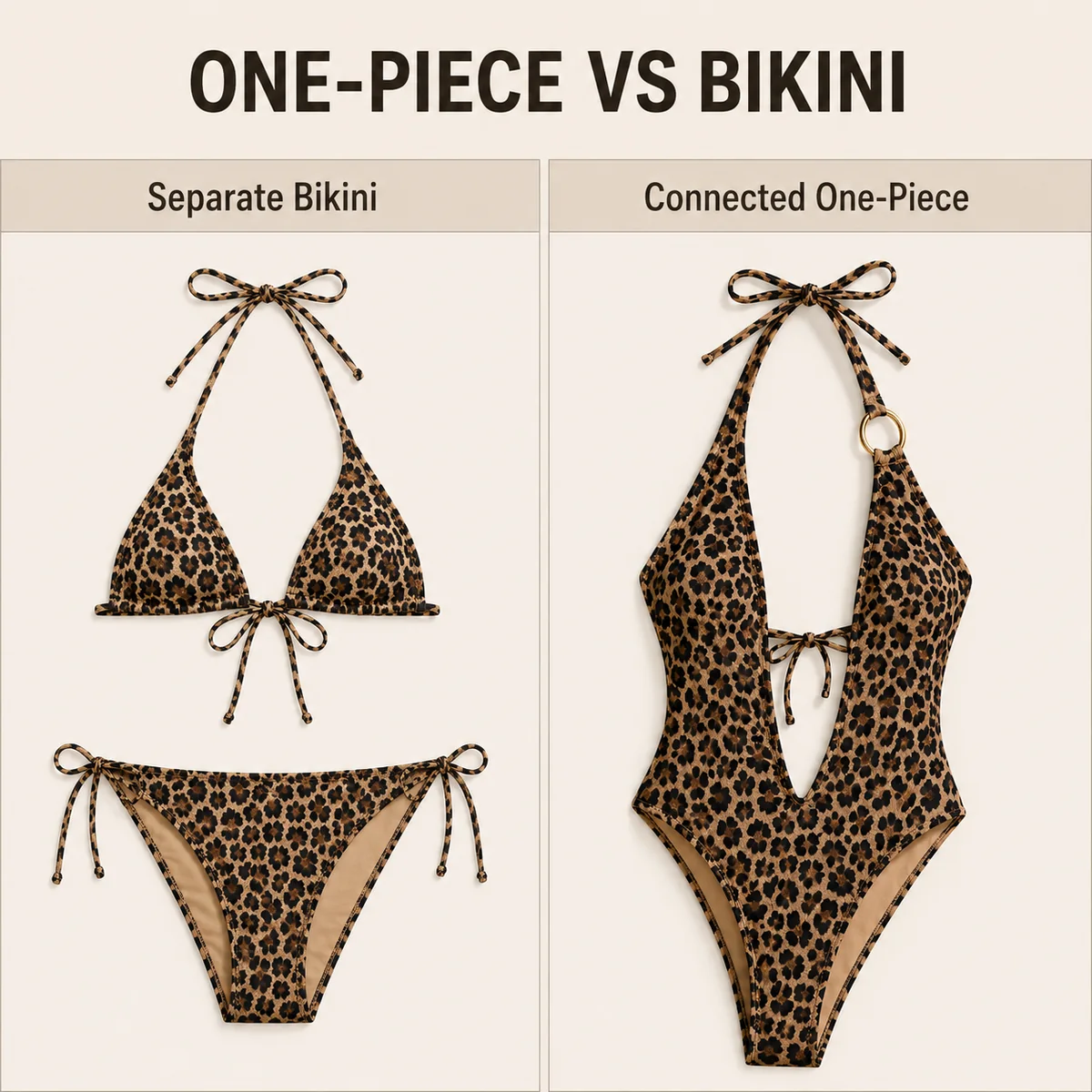 Scène d’usage quotidien pour Maillot une pièce leopard dos nu a nouer pour un usage quotidien