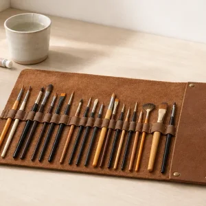 Étui roulable pour pinceaux: artiste, cours, atelier et voyage