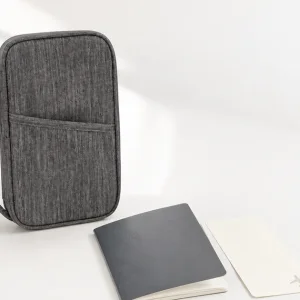 Portefeuille Voyage Passeport avec Sangles: Organisateur Gris Fonce