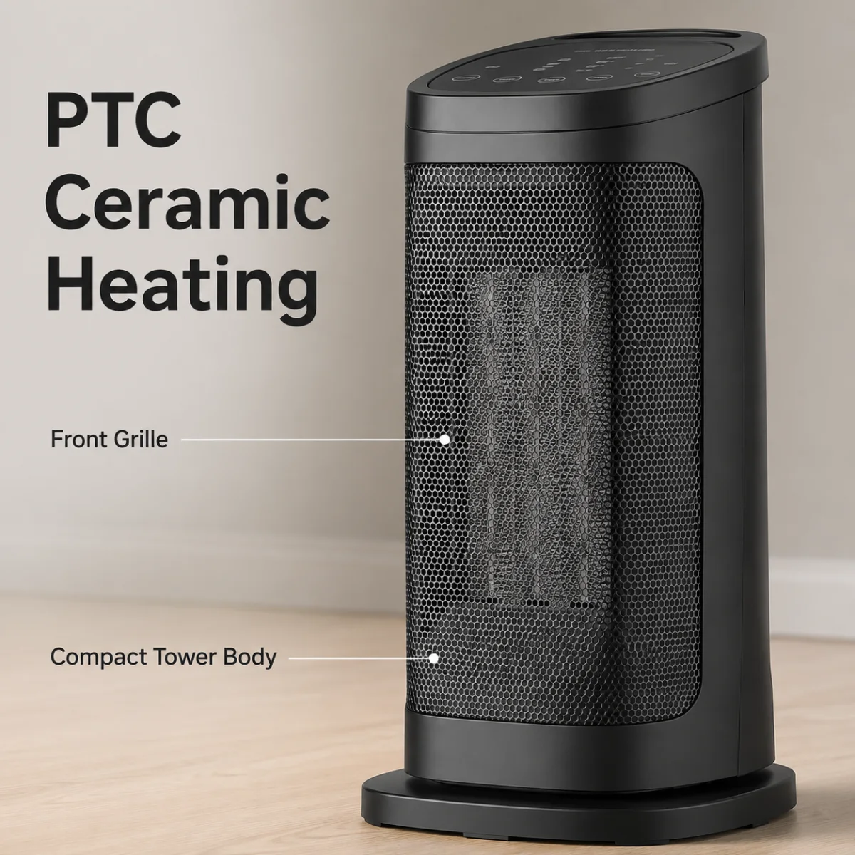Detail image for Portable 1500W Ceramic Space Heater with Remote Control