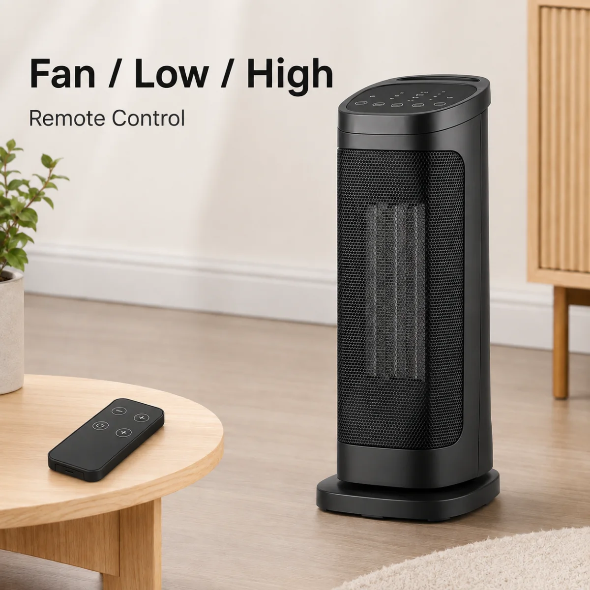 Size or use detail for Portable 1500W Ceramic Space Heater with Remote Control