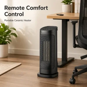 Portable 1500W Ceramic Space Heater with Remote Control