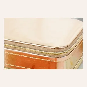 Portable Double-Layer Travel Jewelry Box with Mirror