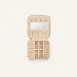 Portable Double-Layer Travel Jewelry Box with Mirror