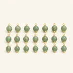Lot de 20 breloques rondes quartz 8x13mm pour creation de bijoux