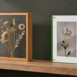 Caja marco o marco acrílico: ¿exponer flores secas o una fotografía?
