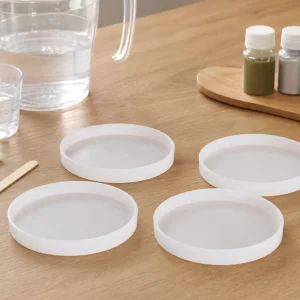 Moules Silicone pour Dessous de Verre en Resine: Rond, Carre et Support