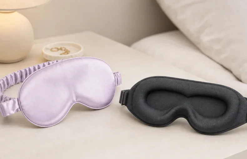 Antifaz de seda vs. espuma viscoelástica: forma, ajuste y espacio para los ojos