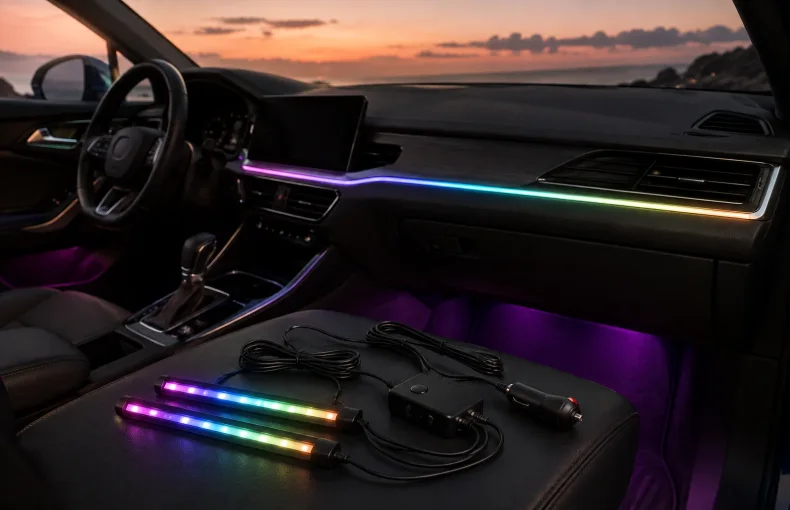 Guida alle strisce LED RGBIC per interno auto e guida notturna