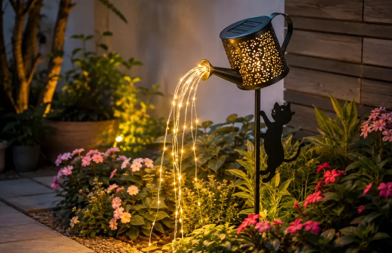Solar-Gießkanne-Gartenlicht mit Katzensilhouette: Ratgeber