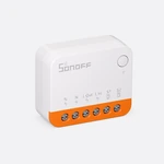 Angled front view of the module showing the white case edge and orange screw-terminal row