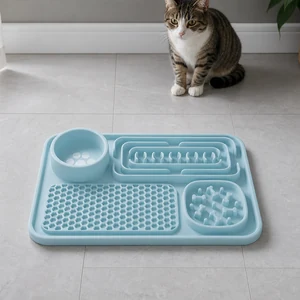Bandeja de silicona para mascotas: cuatro zonas y medidas