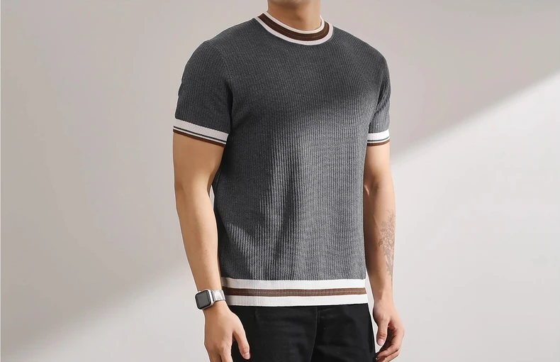 Jersey de punto de manga corta para hombre: guía de tallas
