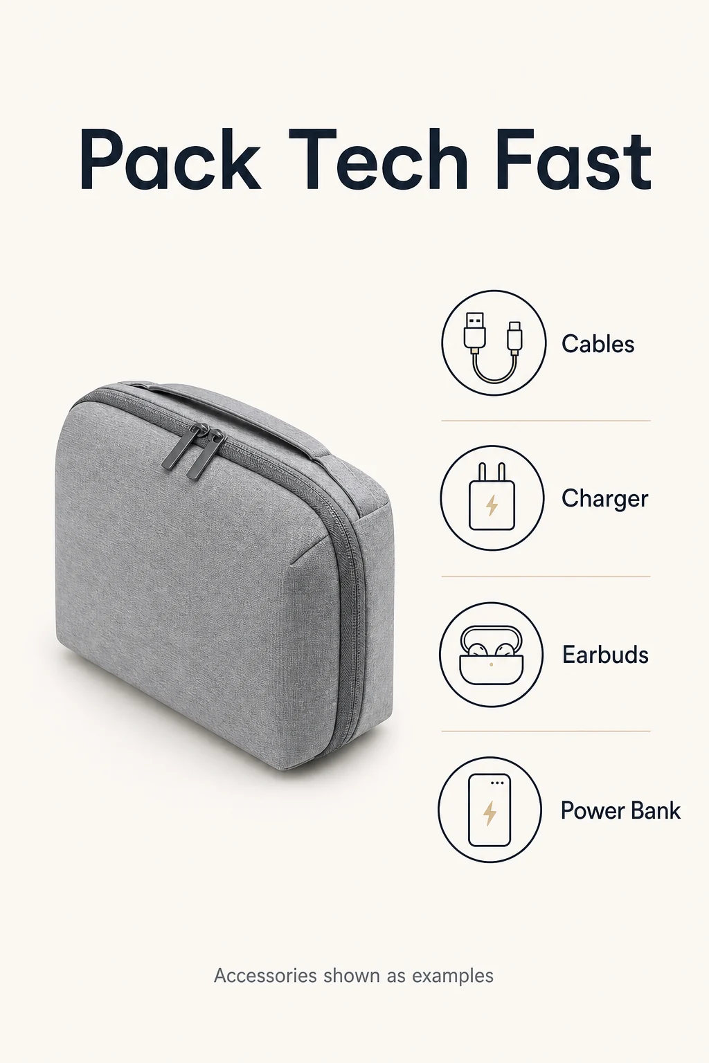 infographie pochette numérique de voyage pour câbles et petits gadgets