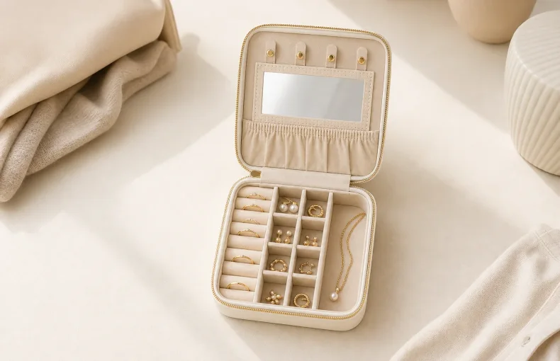 Double-Layer Travel Jewelry Box with Mirror: Packing and Tangle-Free Guide