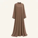 Women's Two-Piece Modest Abaya Set with Inner Dress